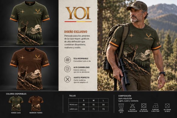 Camiseta de Caza YOI – Diseño Ciervo